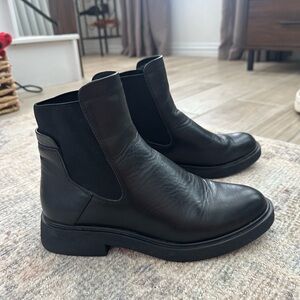 Black Leather Ankle Boots